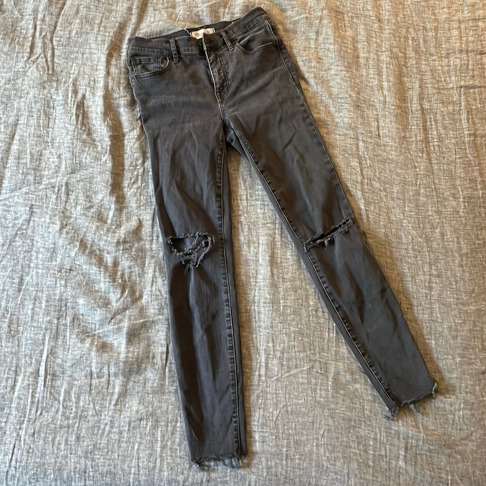 Madewell  9” High Riser Skinny Skinny dark gray jeans